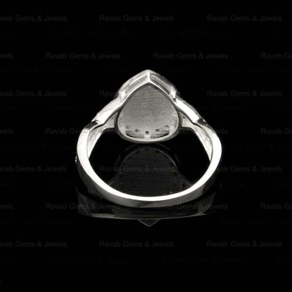 High Quality 5x7mm Pear Zircon Semi Mount Blank Bezel Setting Sterling Silver Ring for Gemstone Resin Ashes DIY Jewelry Findings