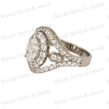 Best Selling 7x9mm Oval Solid 925 Sterling Silver Cocktail Women's Ring Natural Crystal Quartz Cubic Zirconia Gemstone Fine