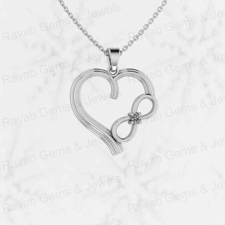 Best Selling Genuine 925 Silver 22mm Love Heart & Infinity With CZ Personalized Women's Charm Pendant Necklace Fine Jewelry