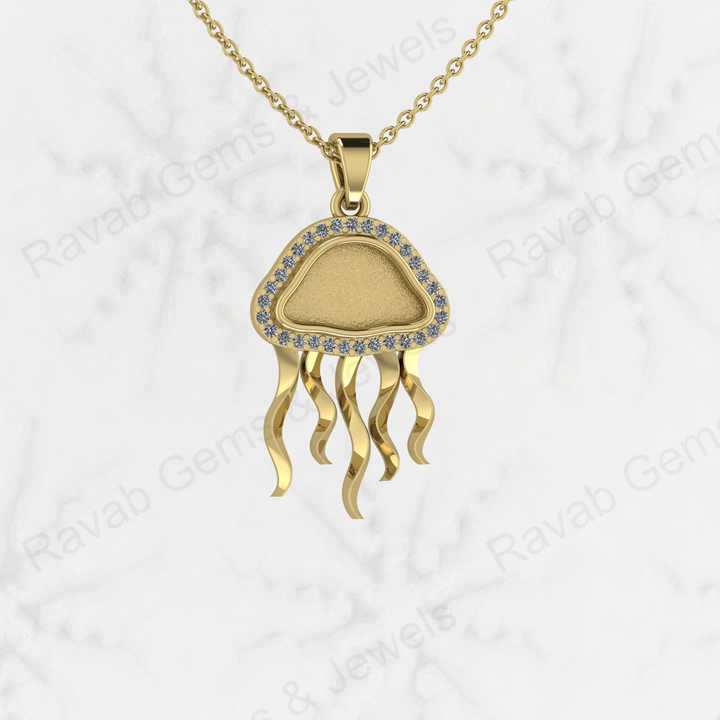 925 Sterling Silver Octopus Charm Semi Mount Blank Setting Pendant Good for Ashes & Resin Work Breastmilk Jewelry DIY Keepsake