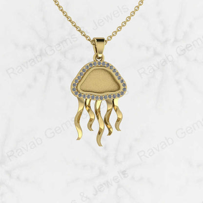 925 Sterling Silver Octopus Charm Semi Mount Blank Setting Pendant Good for Ashes & Resin Work Breastmilk Jewelry DIY Keepsake