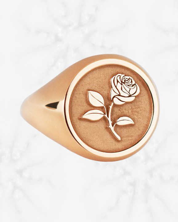 Best Selling Beautiful 925 Sterling Silver Engraved Rose Bouquet Flower Signet Monogram Unisex Ring Personalized Fine Jewelry