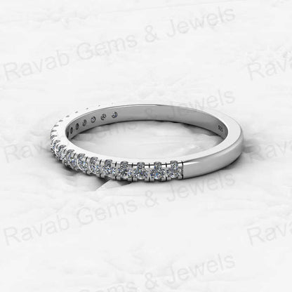 Beautiful Genuine 925 Sterling Silver CZ Diamond Half Eternity Wedding Band 18k Gold Vermeil Minimalist Women Ring Fine Jewelry