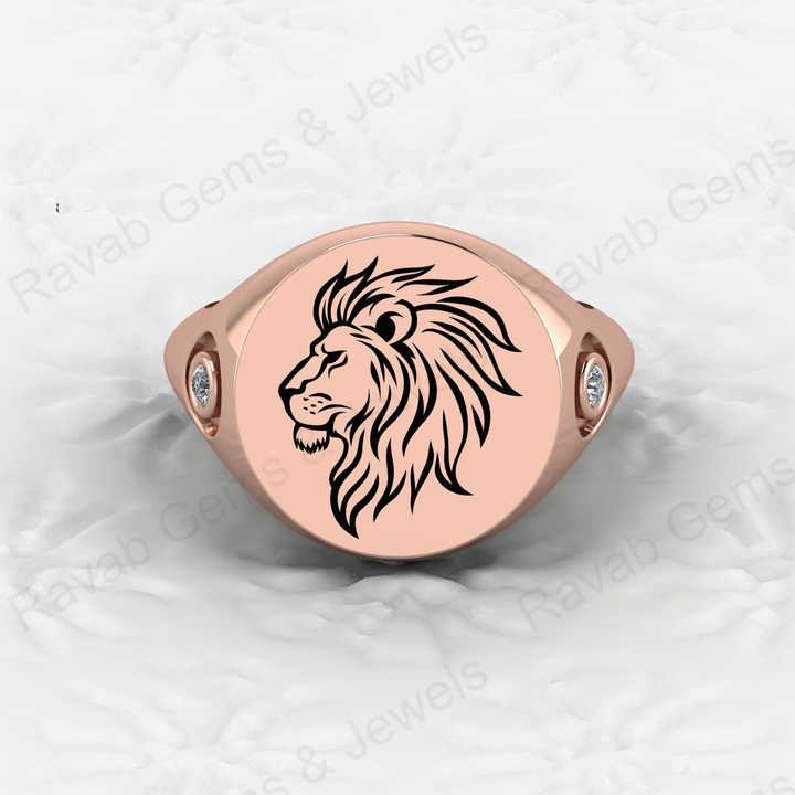 Top Quality Solid 925 Sterling Silver Personalized Oval Scottish Lion Head Signet Ring for Men Custom Handmade Jewelry Suppliers