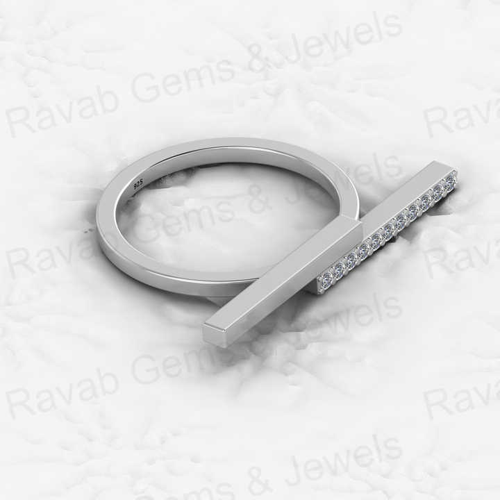 High Quality 925 Sterling Silver Eternity Band Horizontal Line Bar CZ Minimalist Gold Vermeil Rhodium Women's Ring Fine Jewelry