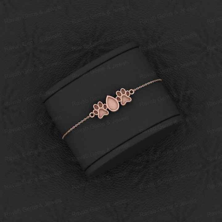 Best Quality 925 Genuine Sterling Silver Dog Paw Pear Blank Charm Bracelet Breast Milk DIY Ashes Resin Keepsake Jewelry Findings