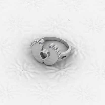 Superb Quality New Baby Born Foot Print 925 Silver Semi Mount Blank Setting Ring for Gemstone Findings & Components Jewelry