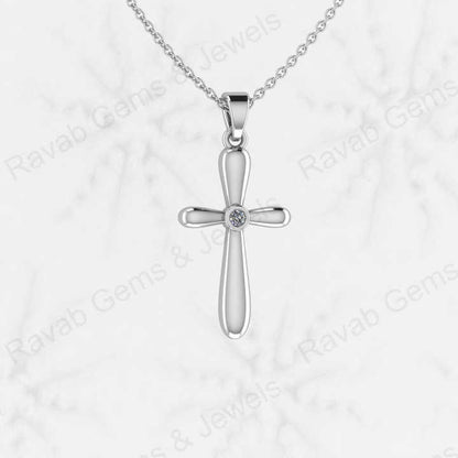 Best Selling Solid 925 Sterling Silver Symbol of Faith Cries Cross Pendant CZ Brilliant Cut Necklace for Women Christmas Gift