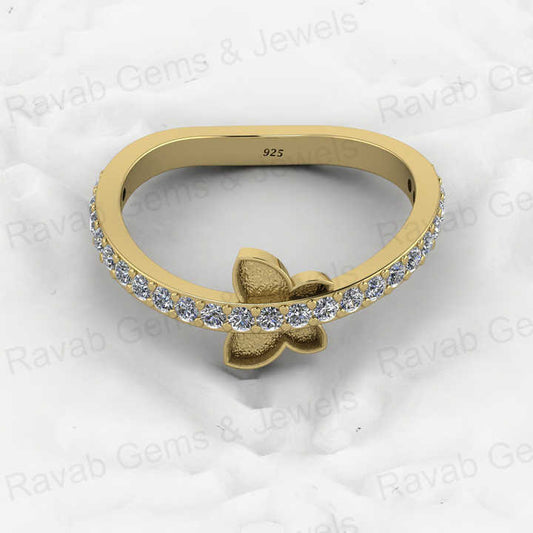 Solid 925 Sterling Silver Butterfly Semi Mount Blank Setting Mobius Strip Band Ring for Breastmilk & Keepsake Good for Resin