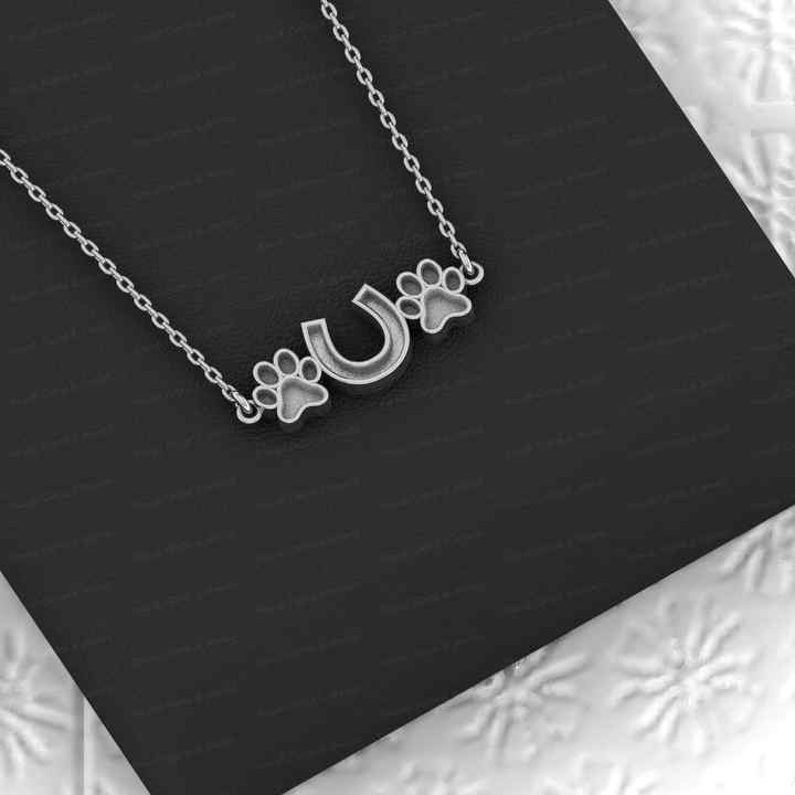 Genuine 925 Silver Keepsake Dog Paw & Horseshoe Collet Bezel Cup Charm Pendant Setting Semi Mount Ashes Stone Resin DIY Jewelry