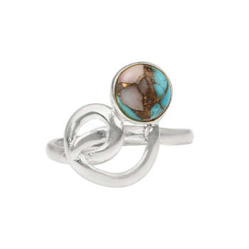 Best Selling 925 Sterling Silver Dainty Unique Engagement Band Ring Women 10mm Pink Opal Copper Turquoise Gemstone Fine Jewelry