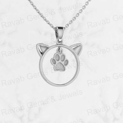 Top Quality 925 Sterling Silver 23x16mm Cute Kitty Dog Paw Semi Mount Blank Charm Pendant Setting for Resin & Ashes Work Jewelry