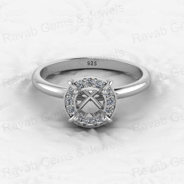 Genuine Solid 925 Sterling Silver Aire Solitaire Semi Mount Blank Setting Ring Good for Ashes & Resin Work Breastmilk Jewelry