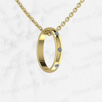 Top Selling 925 Silver 14mm Open Ring Circle Gold Vermeil Dainty Personalized CZ Pendant Necklace Fine Keepsake Jewelry For Her