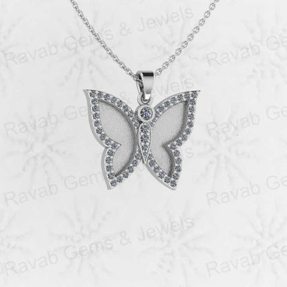 Best Quality 925 Sterling Silver Zircon Butterfly Design Semi Mounting Charm Pendant Setting Resin & Ashes Work Keepsake Jewelry