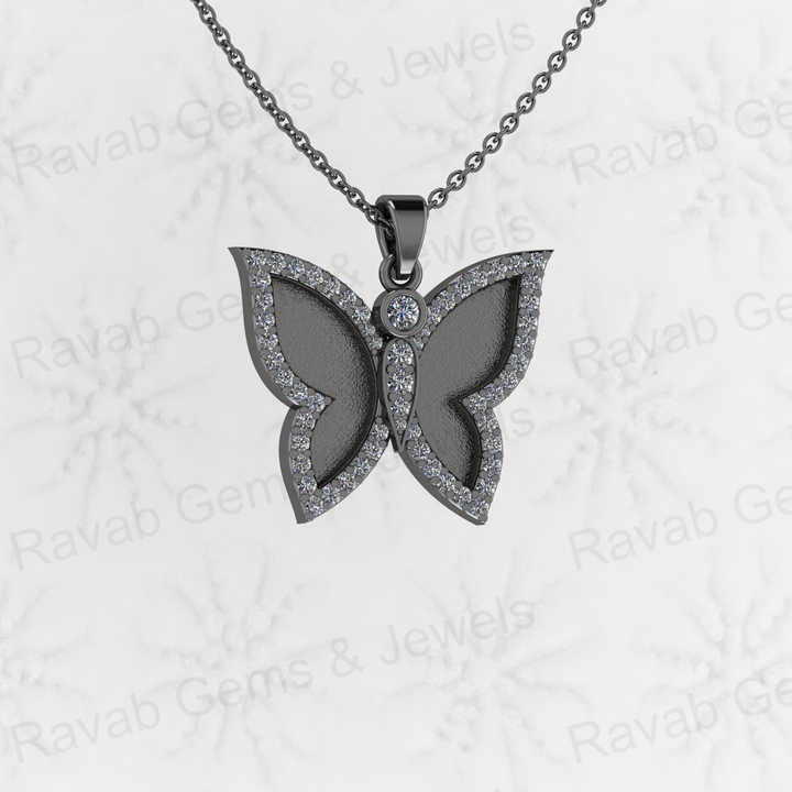 Best Quality 925 Sterling Silver Zircon Butterfly Design Semi Mounting Charm Pendant Setting Resin & Ashes Work Keepsake Jewelry