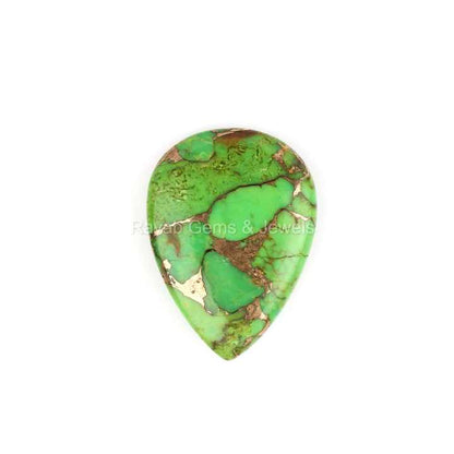 Top Quality High Polished 16x22mm Natural Mohave Green Copper Turquoise Smooth Calibrated Loose Gemstone for Making Jewelry