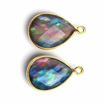 Beautiful Abalone Shell Gemstone Pendant 925 Sterling Silver Bezel Gold Plating Fine Pendants Charms Wholesale Designed Supplier