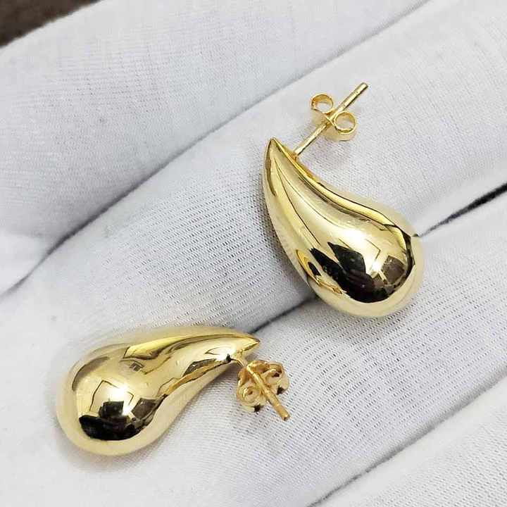 Top Quality Genuine 925 Sterling Silver Bottega Style Stud Hoop Hallow Earring For Women Wedding Party Fine Handmade Jewelry