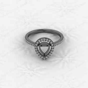 Best Quality 925 Silver 6x8mm Semi Mount Blank Setting Ring Ashes Resin Jewelry Findings for Wedding Jewelry Pear Gemstone