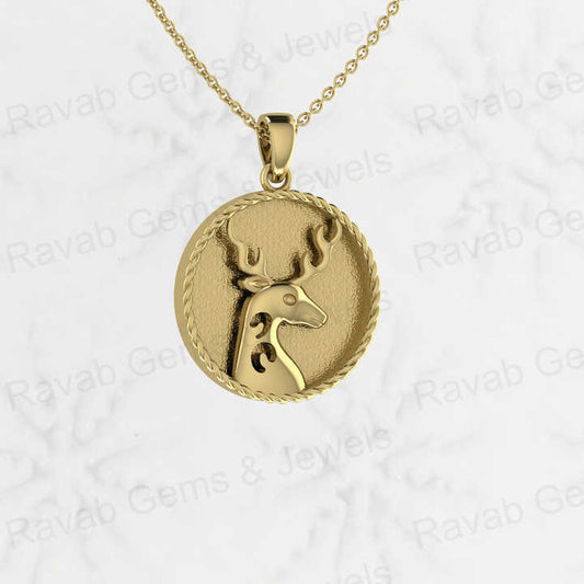 925 Solid Silver 23mm Coin Blank Bezel High Quality Deer Art Deco Charm Pendant Setting Resin Ashes Jewelry Keepsake Component