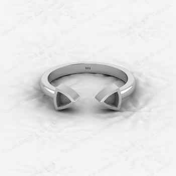High Quality Genuine 925 Sterling Silver 5mm Trillion Black Setting Ring Handmade Ashes Resin Work Jewelry Findings