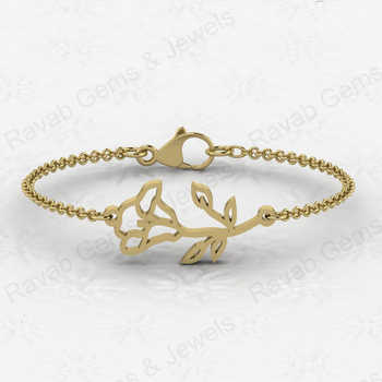Christmas Sale Solid 925 Sterling Silver Rose Flower Bracelet Link Chain Mother Gift Handmade Fine Fashionable Jewelry