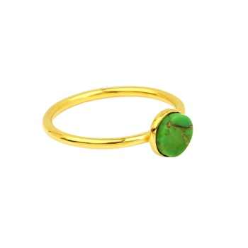 Best Selling 8mm Mohave Green Copper Turquoise 925 Silver Handmade Gold Vermeil Stacking Band Statement Women Ring Fine Jewelry