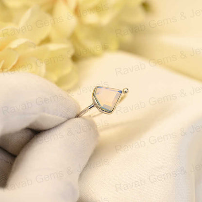 Christmas Sale Natural Pink Rose Quartz Sterling 925 Silver 10x10mm Diamond Cut Faceted Bezel Setting Adjustable Ring for Women
