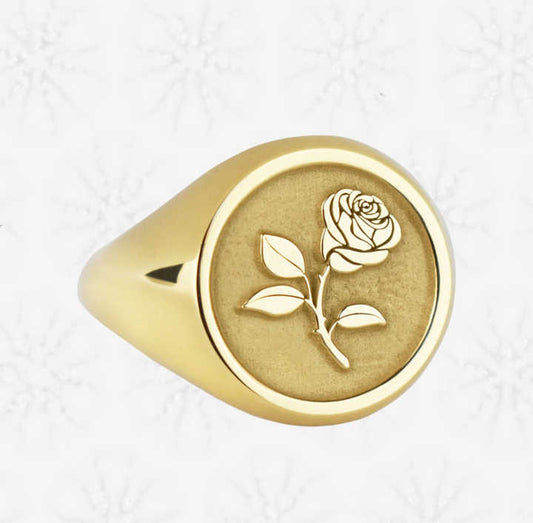 Best Selling Beautiful 925 Sterling Silver Engraved Rose Bouquet Flower Signet Monogram Unisex Ring Personalized Fine Jewelry