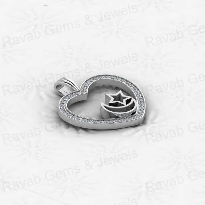 New Design 925 Sterling Silver Heart Charm With Star Moon Semi Mount CZ Pendant Base for Keepsake Breastmilk Jewelry Wholesaler