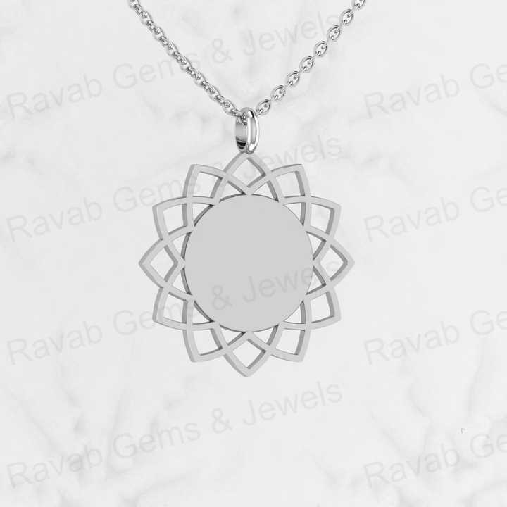 Top Quality Genuine Solid 925 Sterling Silver 21mm Flower of Life Sunflower Pendant Personalized Nature Lover Necklace Jewelry