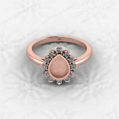 Top Quality 925 Sterling Silver 6x8mm Shape Semi Mount Blank Setting Ring Good for Resin & Ashes Work Keepsake Fine Jewelry