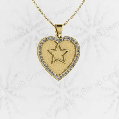 New Arrival Genuine 925 Sterling Silver 25mm Star in Heart Charm Pendant Semi Mount Blank Setting Good for Resin DIY Jewelry