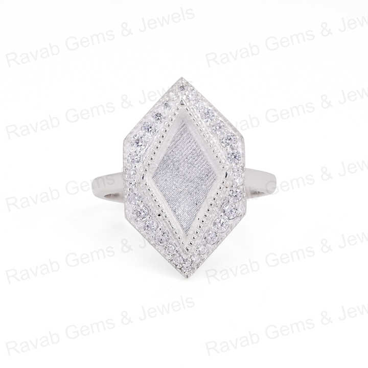 High Quality Handmade 925 Silver 13x8mm Rhombus Shape Close back bezel Blank Ring Setting Breastmilk DIY Ashes & Resin Jewelry