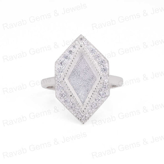 High Quality Handmade 925 Silver 13x8mm Rhombus Shape Close back bezel Blank Ring Setting Breastmilk DIY Ashes & Resin Jewelry