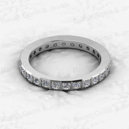 Top Selling 925 Sterling Silver Women's Eternity Wedding Band Dainty Micro CZ Cut Diamond Ring in Gold Vermeil Fine Jewelry