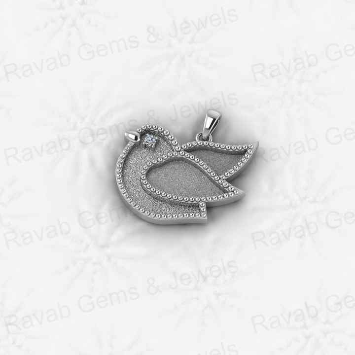Top Quality Solid 925 Silver 20x23mm Peace Dove Faith Pigeon Semi Mount Charm Pendant Setting for Keepsake & Breastmilk Jewelry