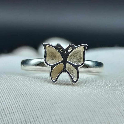 Solid 925 Sterling Silver Butterfly Design Bezel Setting Semi-Mount Blank Setting Good For Ashes & Resin Breastmilk Jewelry