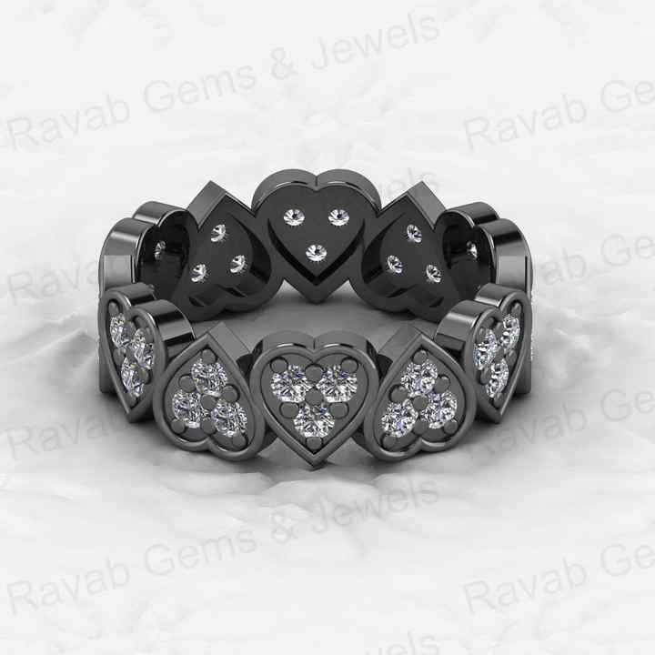 Best Selling 925 Silver Gold Vermeil CZ Diamond Full Eternity Heart Wedding Band Love Song Women Ring Personalized Fine Jewelry