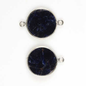 New Arrival Beautiful 12mm Genuine Dark Blue Sodalite Coin Best Quality Handmade Sterling Silver Charm Pendant Fine Pendants