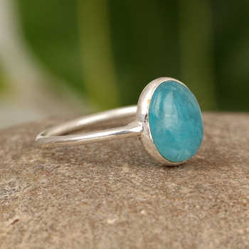 High Quality 10x14mm Smithsonite Gemstone Elegant Oval Design Women's Ring 925 Sterling Silver Summer Sale Perfect Gift