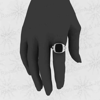 Top Selling Solid 925 Sterling Silver 12x14mm Black Onyx Octa Cushion Shape Signet Ring for Men Customized Bikers Fine Jewelry