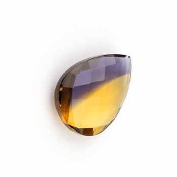 High Quality Purple Yellow Ametrine Faceted Pear Cut 16x22mm Briolette Transparent Quartz Loose Gemstone for Jewelry Making