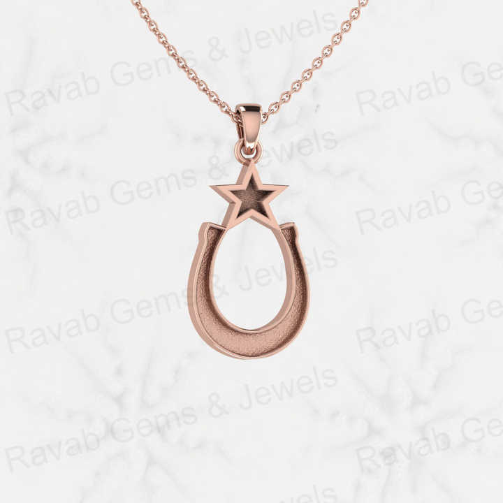 High Quality 925 Silver 32x15mm Lucky Horseshoe Star Equestrian Blank Base Charm Pendant Setting Horse Hair Keepsake DIY Jewelry