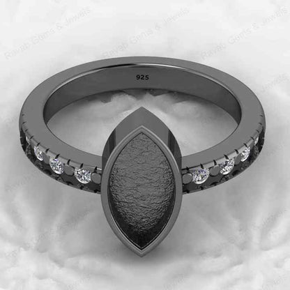 High Quality 925 Sterling Silver 12x16mm Marquise Semi Mount Bezel Setting Ring Good for Resin Ashes Work Keepsake Fine Jewelry