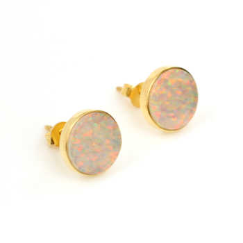 Classic Synthetic Multi-Color 925 Sterling Silver 18K Gold Filled Handmade Best Quality Fine Stud Earrings for Women Party Wear