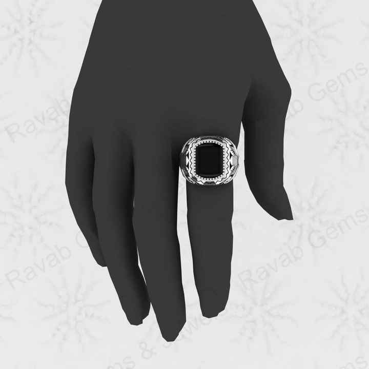 Best Selling Solid 925 Sterling Silver 10x14mm Black Onyx Designer Signet Stylish Ottoman Ring for Men Customized Jewelry