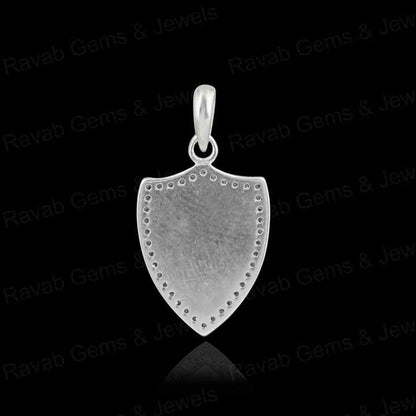 High Quality 925 Silver 12x9mm Shield Surrounded With Zircon Blank Bezel Charm Pendant Setting Resin Ashes Keepsake Jewelry