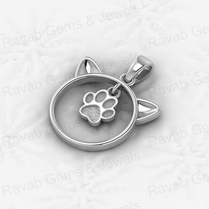 Top Quality 925 Sterling Silver 23x16mm Cute Kitty Dog Paw Semi Mount Blank Charm Pendant Setting for Resin & Ashes Work Jewelry